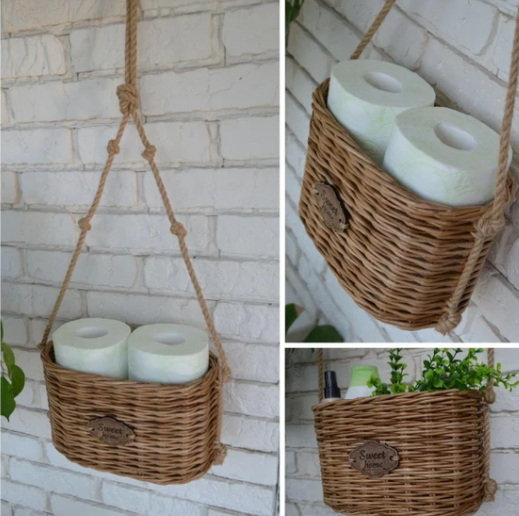 Hang Wicker Baskets To Bathroom Wall_1 Hang Wicker Baskets To Bathroom Wall_1