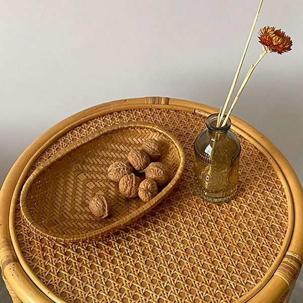Round Gold Bamboo Tray Decor_1 Round Gold Bamboo Tray Decor_1