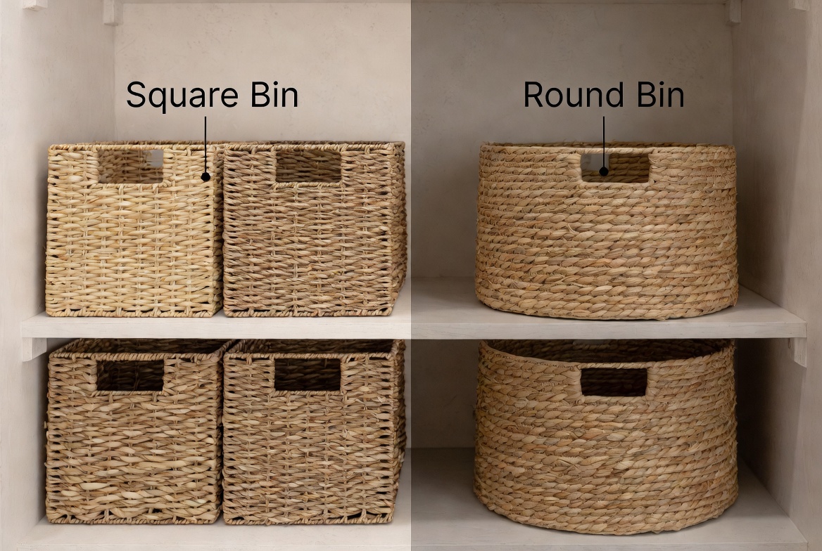 Square And Round Pantry Bin Layout Square And Round Pantry Bin Layout