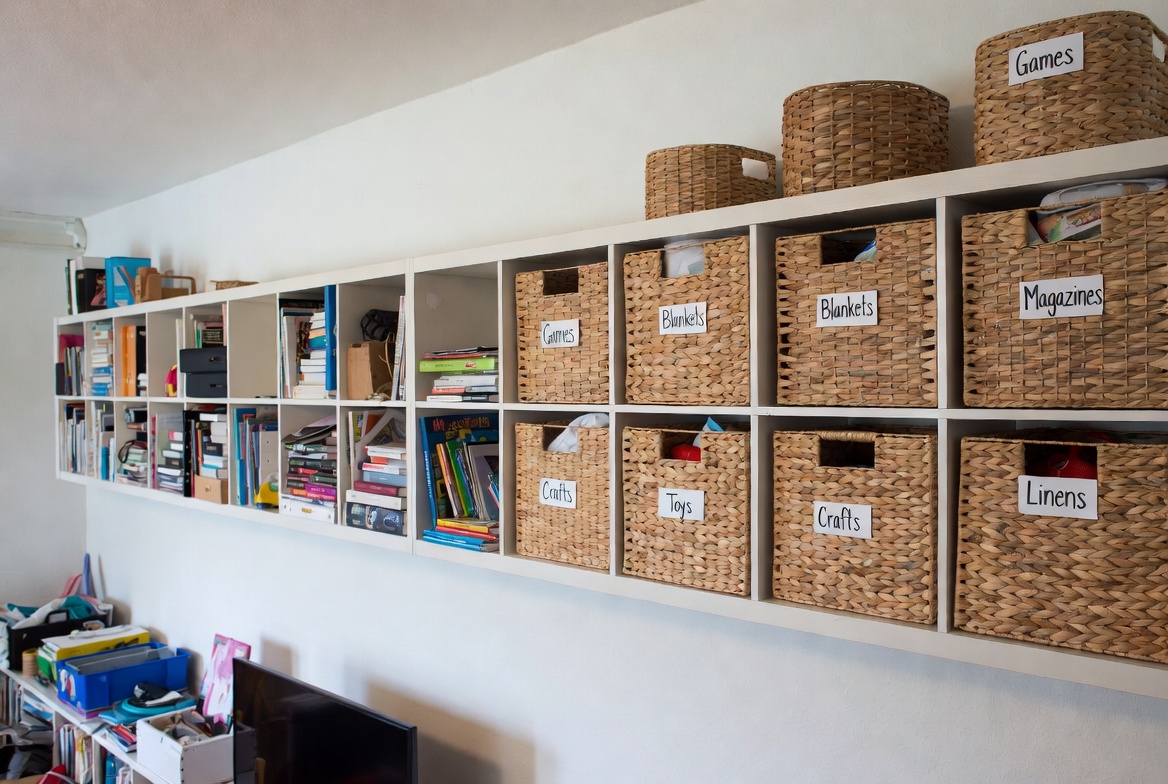 Custom Wicker Shelf Storage Custom Wicker Shelf Storage