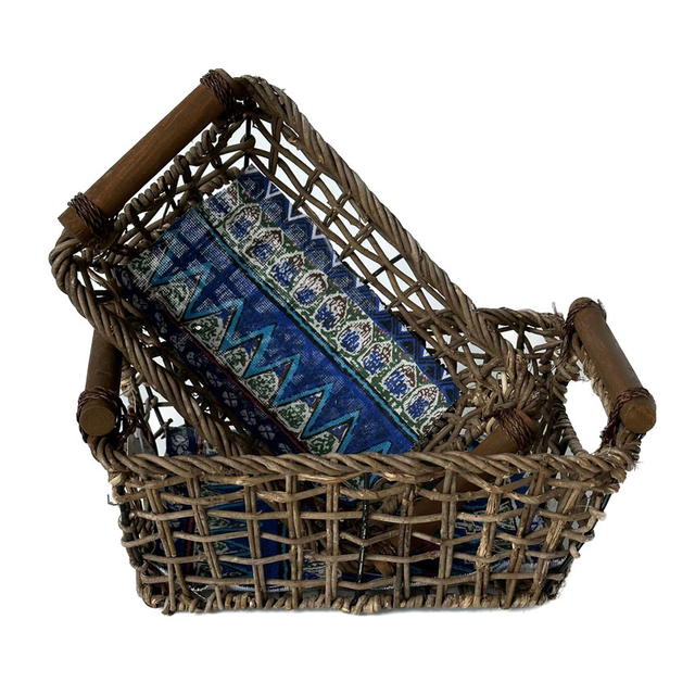 Basket with Wood Handles