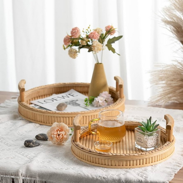 How To Style Your Home with A Round Bamboo Tray with Handles?
