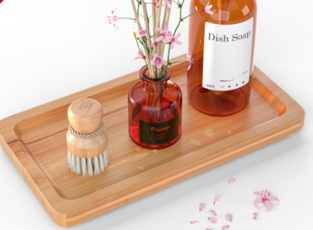 Small Bamboo Tray Ideal for Bathroom 
