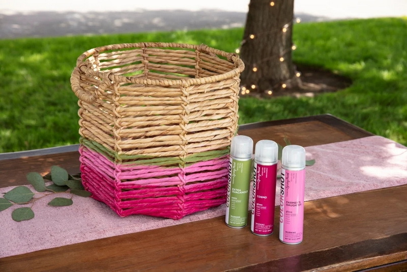 Spray Paint Wicker Basket_3