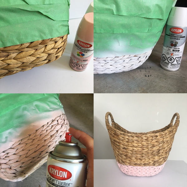Spray Paint Wicker Baskets_3