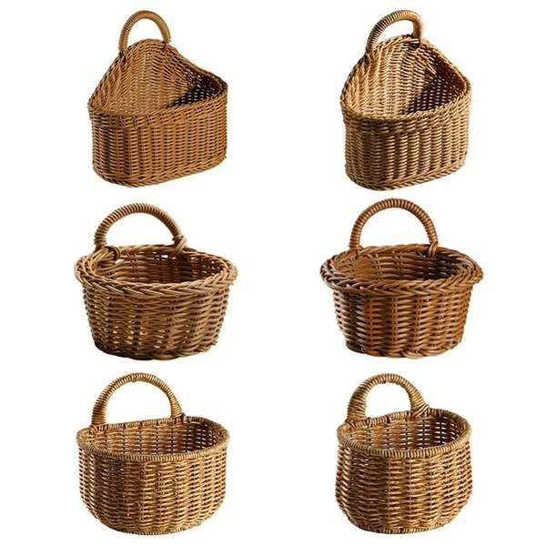 small woven basket with handle