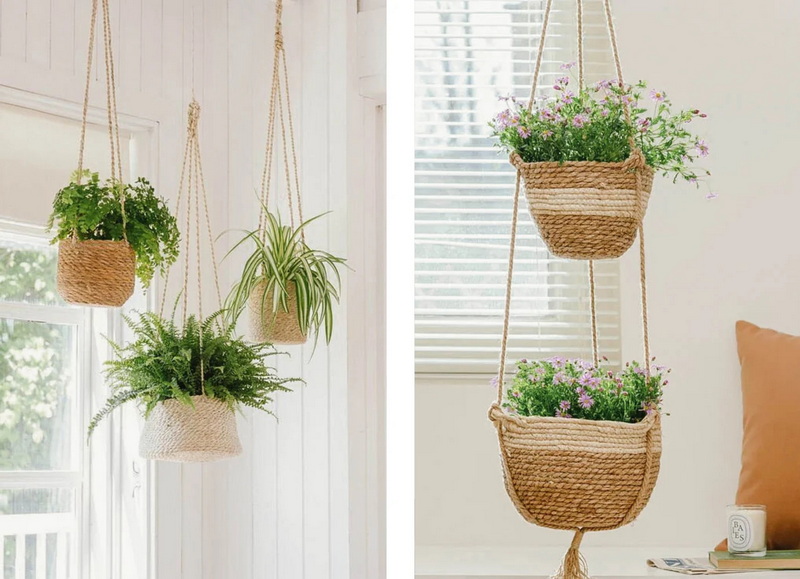 rattan hanging basket