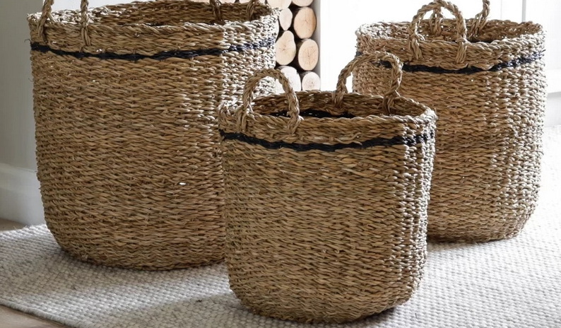 seagrass basket laundry