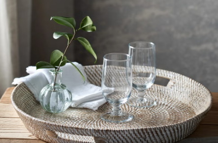 How To Style A Round Bamboo Tray From IKEA in Your Home
