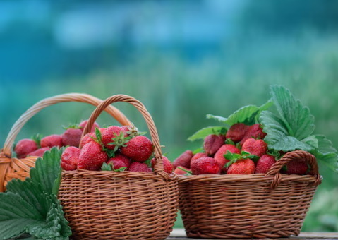 How Is A Vintage Handmade Basket Wicker And Vine with Strawberry on Side Crafted?