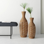 Naturfaser gewebte Vase gegen Kunststoff -Nachahmung Was ist der Unterschied.jpg