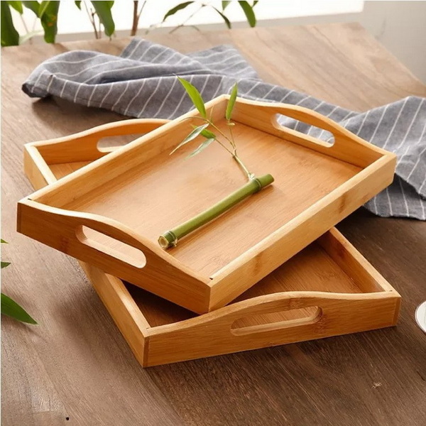 Rectangle Bamboo Tra