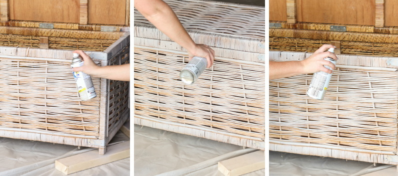 Spray Paint Wicker Baskets_2
