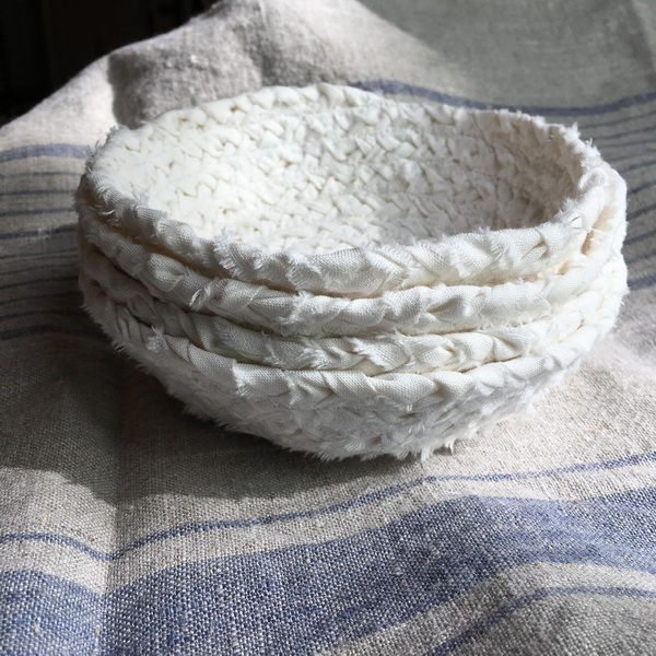 A Basket with Braided Fabric