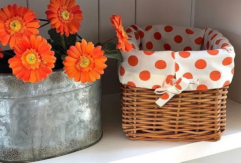 How To Cover A Wicker Basket with Fabric?