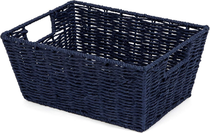 Blue And Natural Woven Basket_2