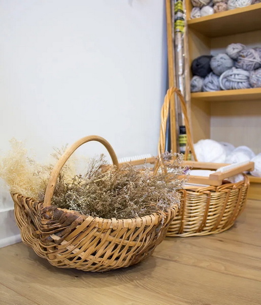 Basket with Wood Bottom