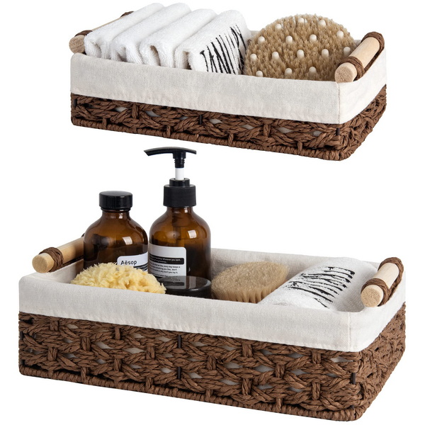 Wicker Baskets Hold Up in The Bathroom