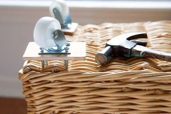Add Wheels To A Wicker Basket
