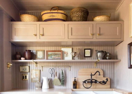 How To Decorate Above Kitchen Cabinets with Wicker Baskets