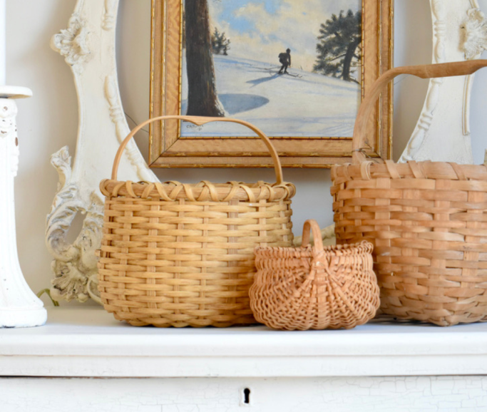 vintage bamboo basket