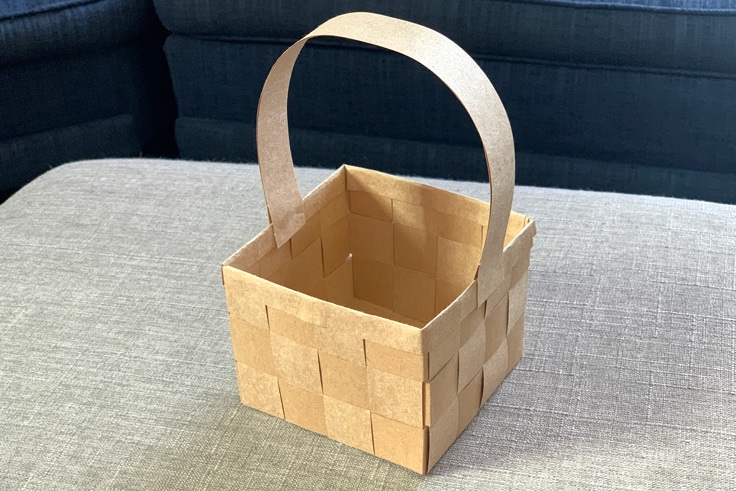 yellow Woven Paper Easter Basket_2