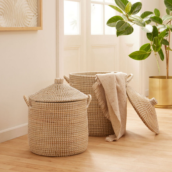 Is A Seagrass Basket with Lid A Good Storage Solution for Small Spaces?