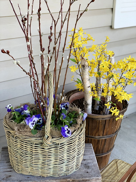 rattan planter basket