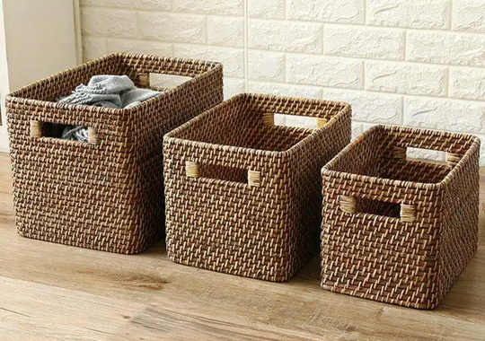 clothes organization baskets