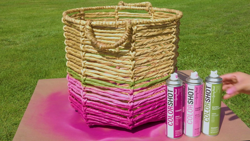 Spray Paint Wicker Basket_1