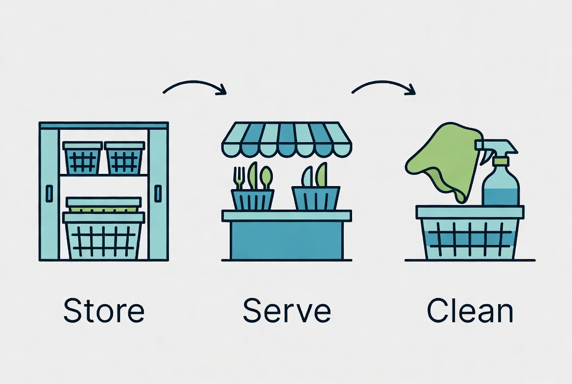 Hygienic Outdoor Cutlery Workflow