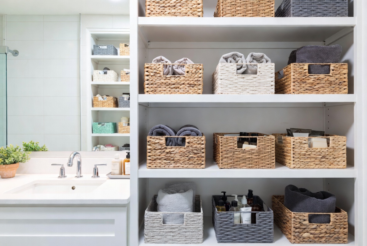 Bathroom Wicker Organization Bathroom Wicker Organization
