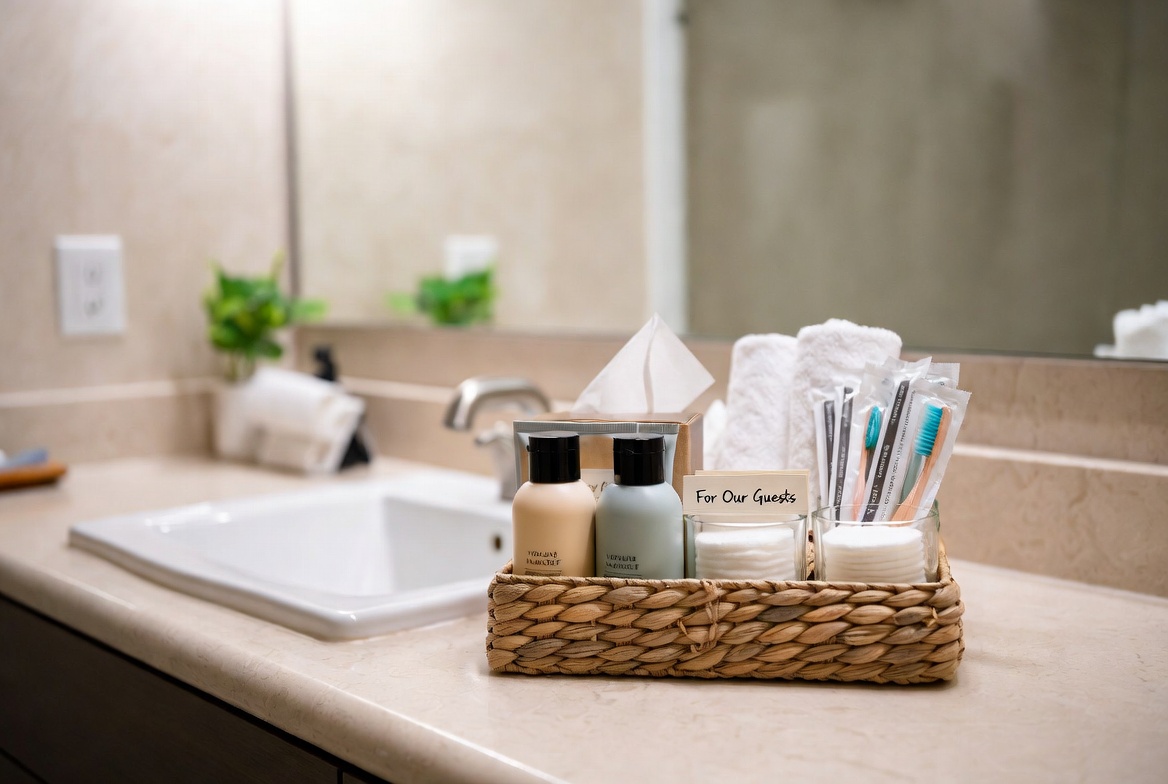 Guest Bathroom Basket Setup Guest Bathroom Basket Setup