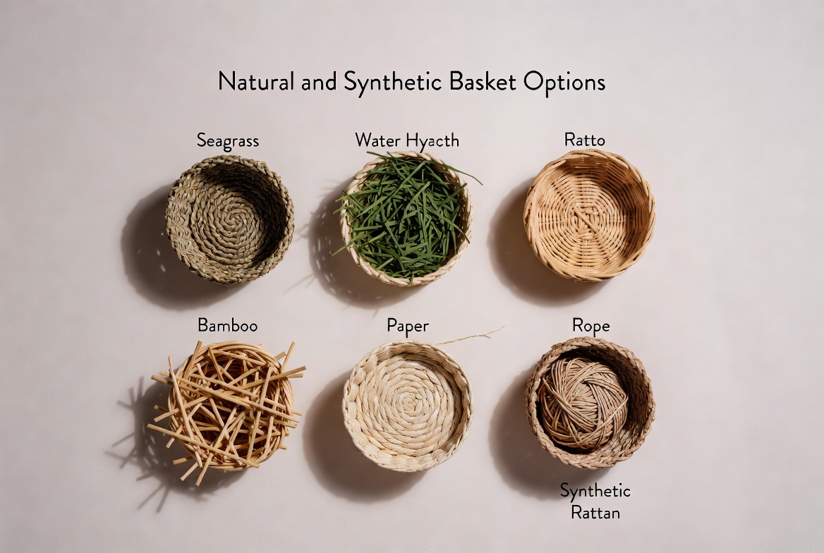 Material Options For Kitchen Baskets Materialemuligheder til køkkenkurve