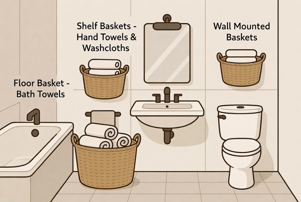Bathroom Towel Storage Zoning Diagram Bathroom Towel Storage Zoning Diagram